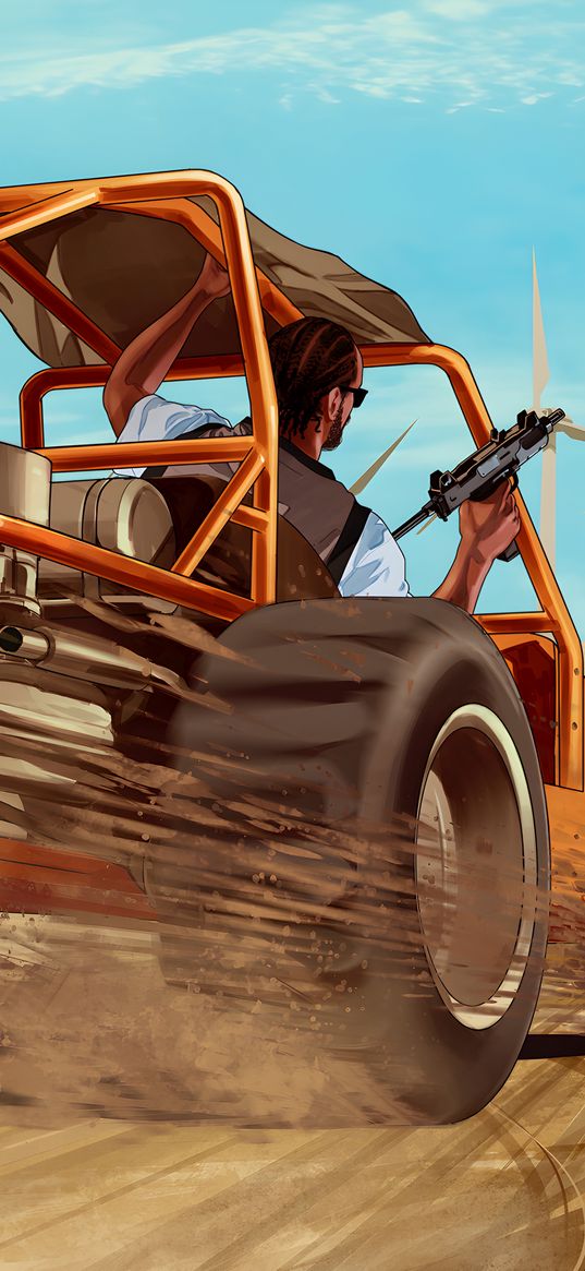 gta 5, buggy, car, art, figure