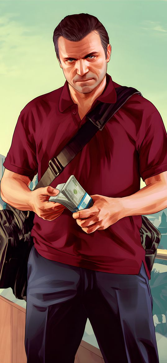 gta 5, michael, art, drawing, money, los santos