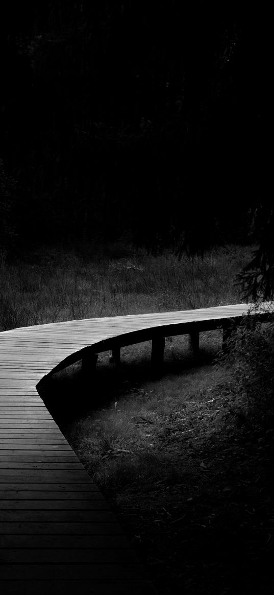 walkway, boards, black