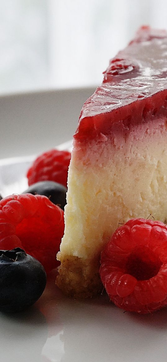 cheesecake, berries, cake, dessert