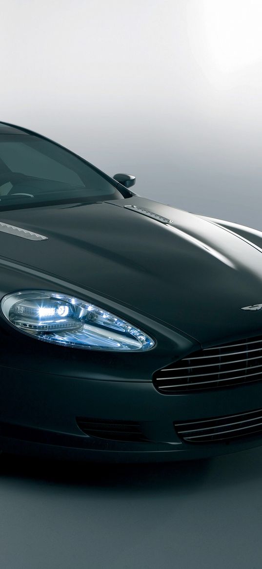 aston martin, rapide, 2006, black, front view, concept car, style