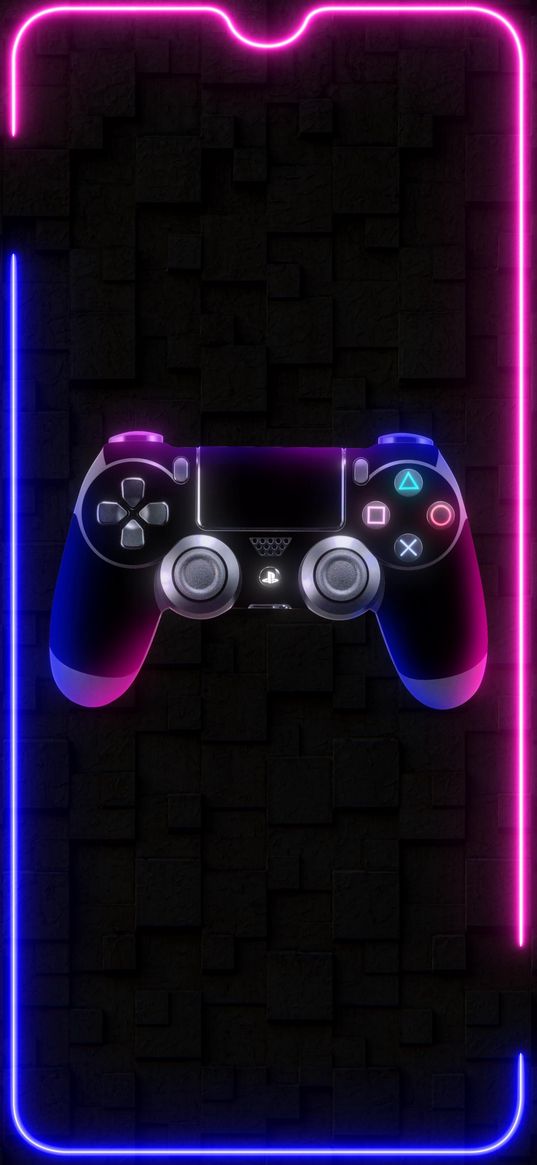 joystick, black, console, black background, neon