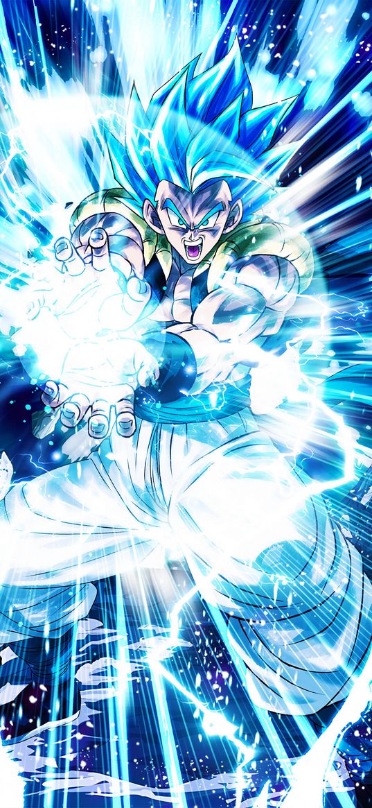 gogeta, dragon ball legends, anime, character, ball of light, art