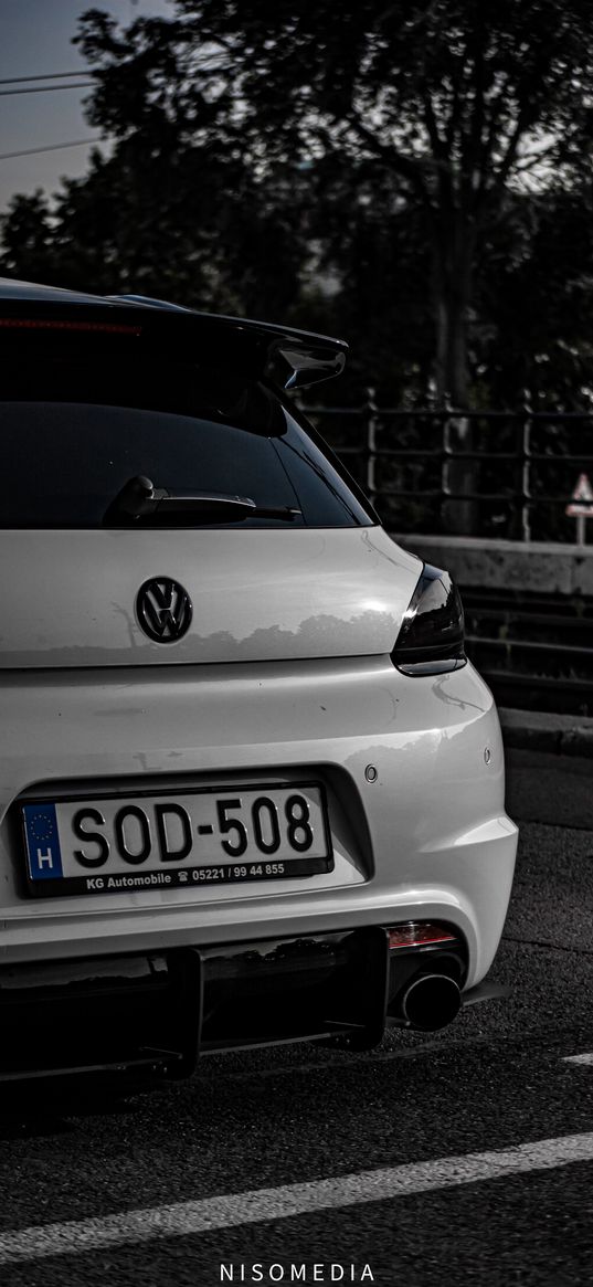 volkswagen, car, white, road