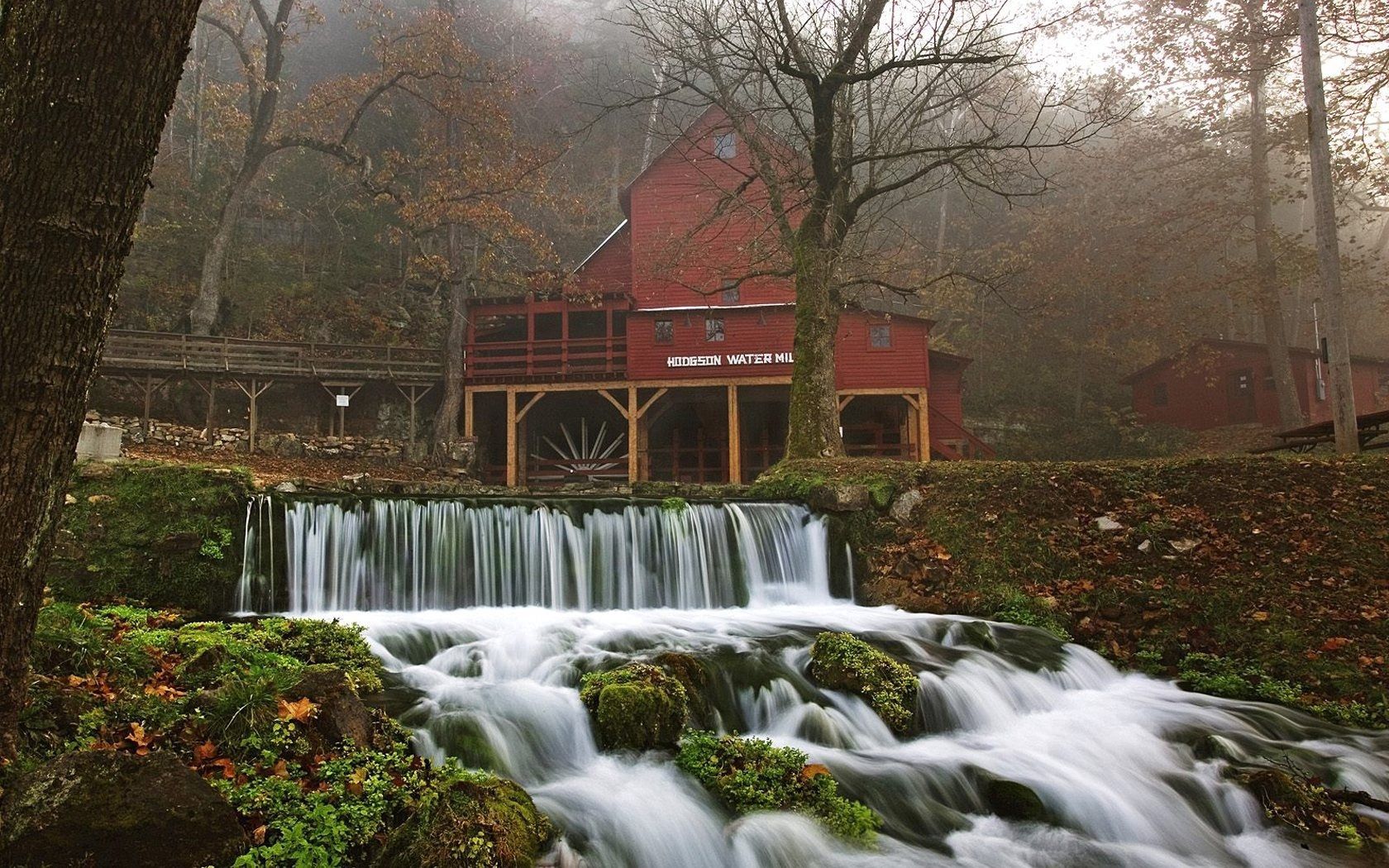 camp, falls, structure, cascades