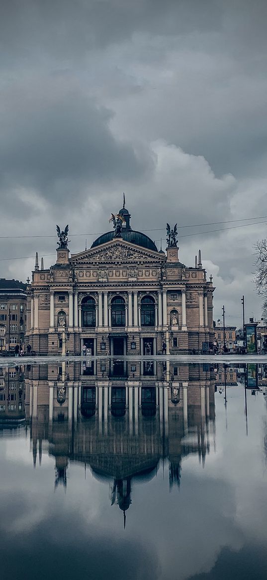 theater, building, architecture, lviv, ukraine