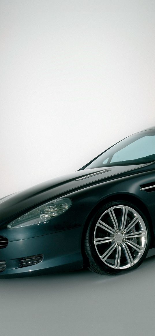 aston martin, rapide, 2006, black, side view, concept car, style