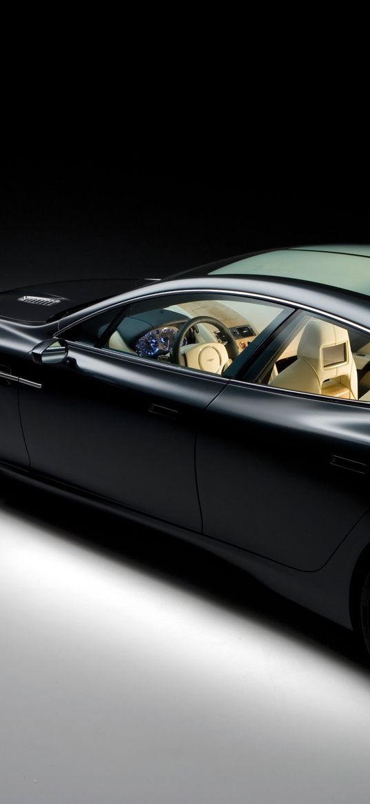 aston martin, rapide, 2006, concept car, black, side view, style