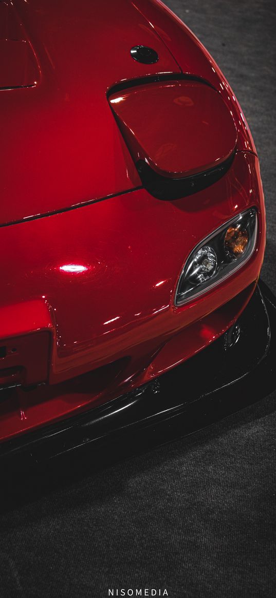 car, red, mazda, headlight