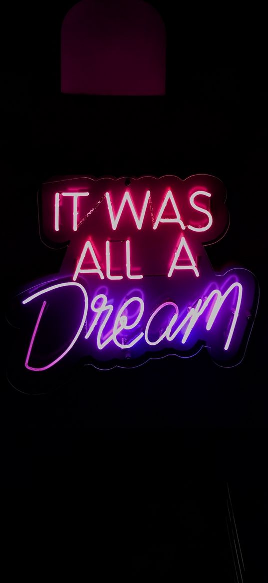 neon, inscription, dark, dream