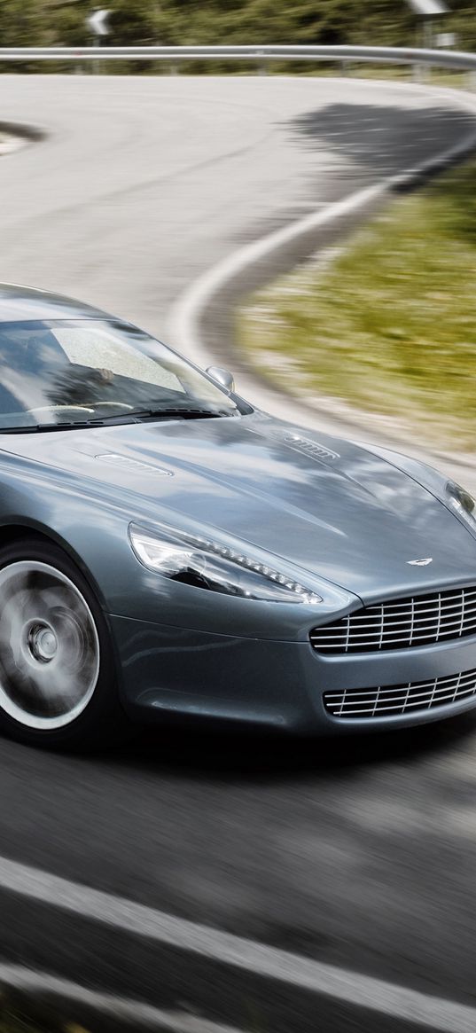 aston martin, rapide, 2009, gray, side view, speed