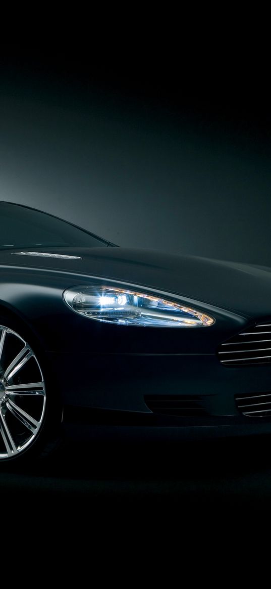 aston martin, rapide, 2006, black, side view, concept car, style