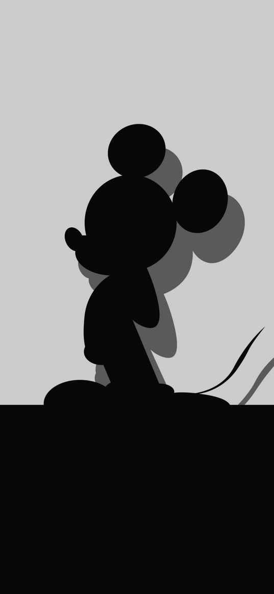 mickey mouse, cartoon, disney, character, silhouette, shadow, black, white