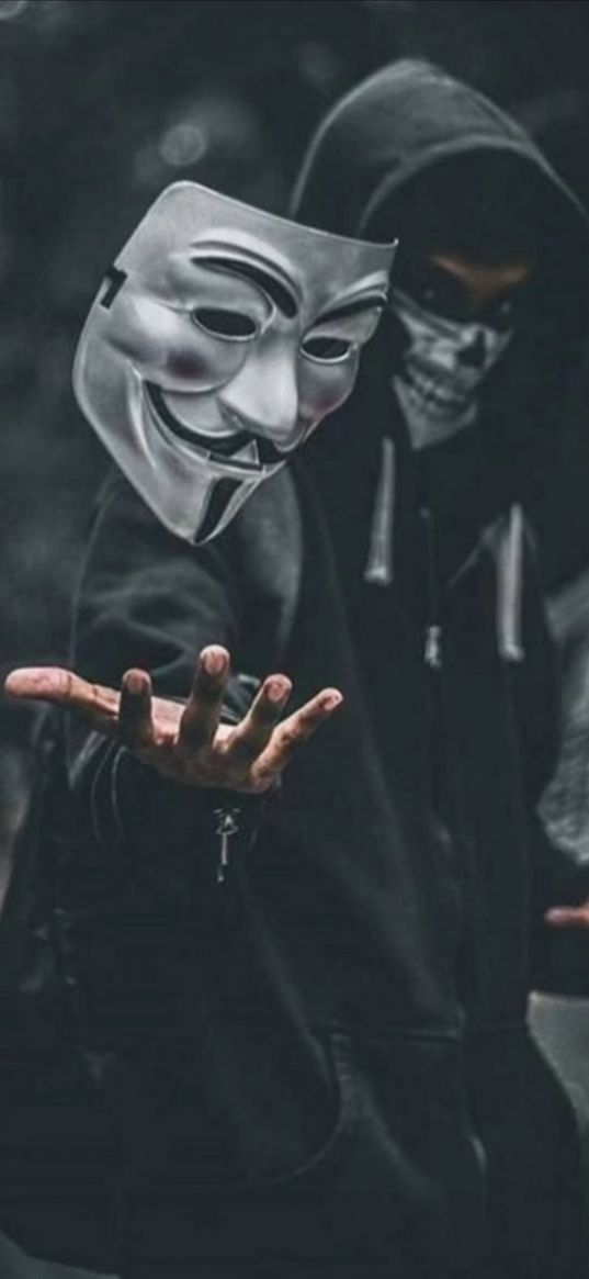 anonymous, mask, hand, man