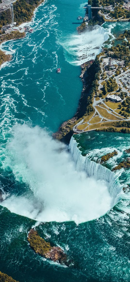 waterfalls, cascades, water, foam, rocks