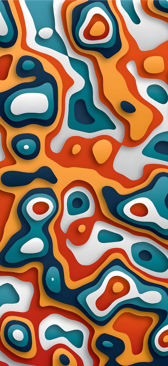 abstract, pattern, yellow, orange, blue, white, art