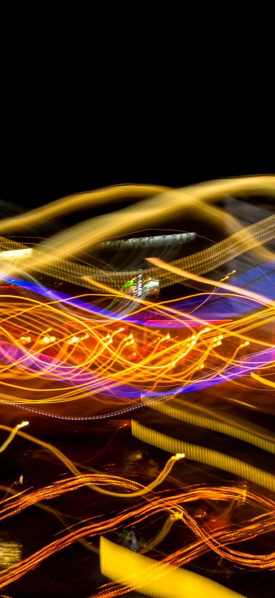 lines, threads, glow, long exposure, abstraction