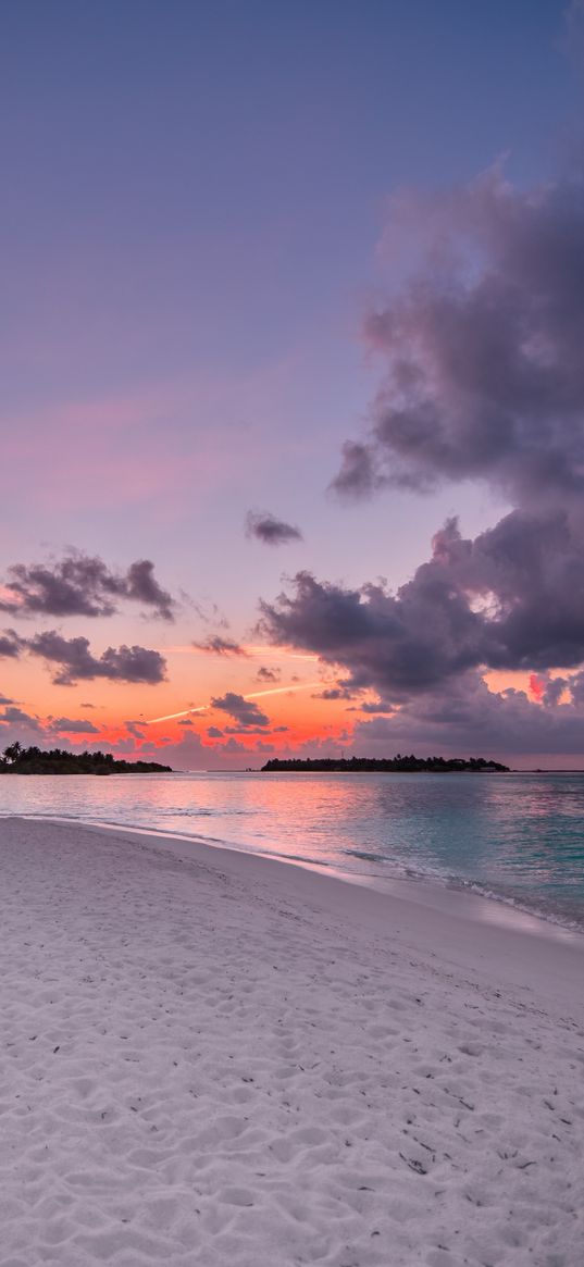 beach, sand, sea, ocean, sunset