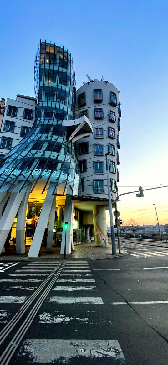 prague, building, dancing house, art, czech