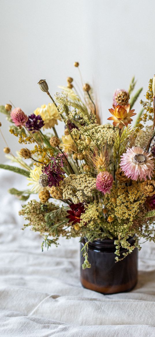 dried flowers, flowers, bouquet, still life