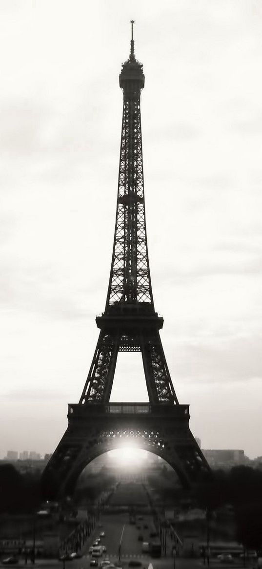 eiffel tower, paris, france, black white, point of interest