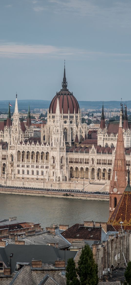 city, buildings, river, architecture, old, budapest