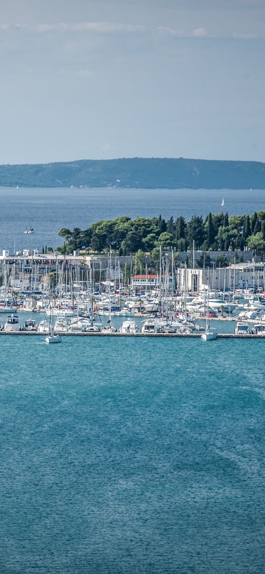 bay, port, boats, sea, split, croatia