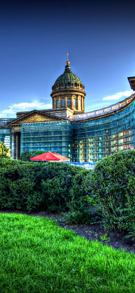 architecture, kazan, st petersburg, cathedral, decorative, garden, hdr