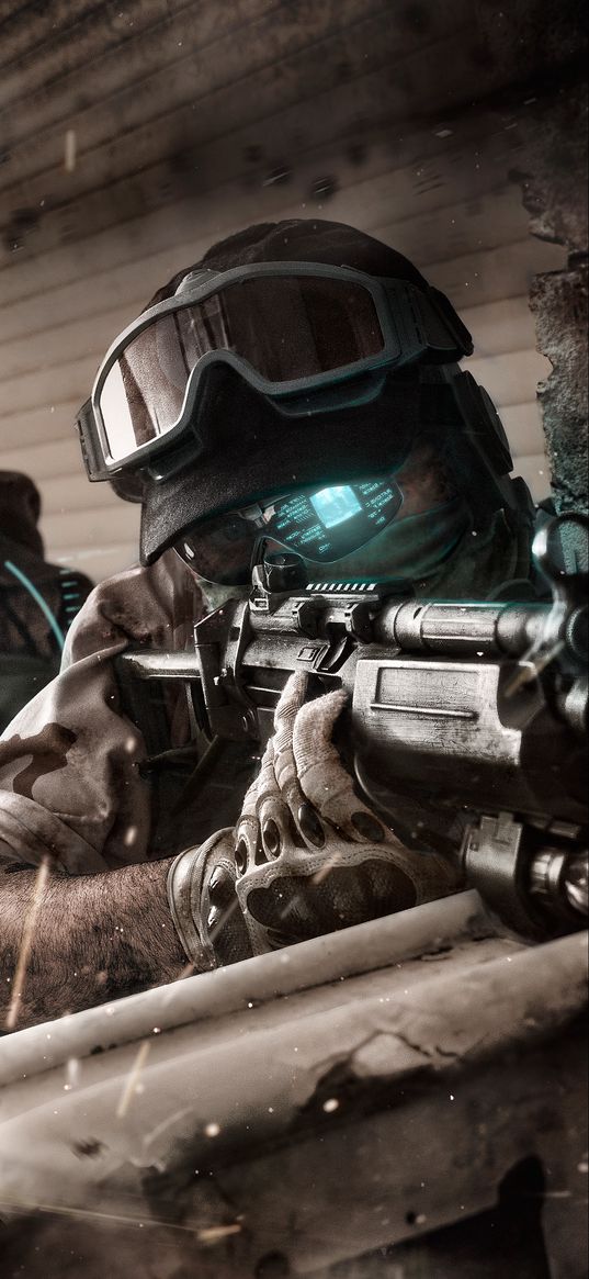 tom clancy's, ghost recon, game, special forces, soldiers, weapons, glasses, aiming, poster