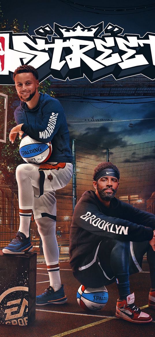 stephen curry, kyrie irving, basketball, street