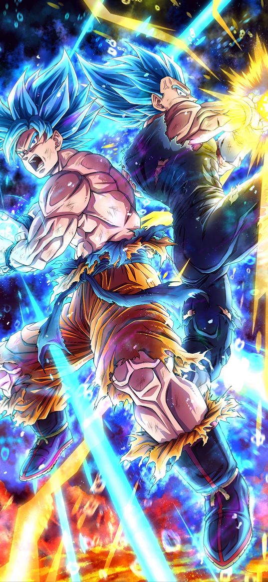 ssb goku, ssb vegeta, dbs, anime