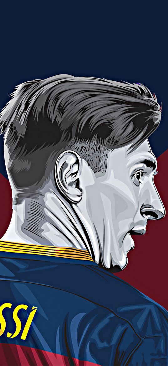 lionel messi, football player, football, red, blue, black and white, art