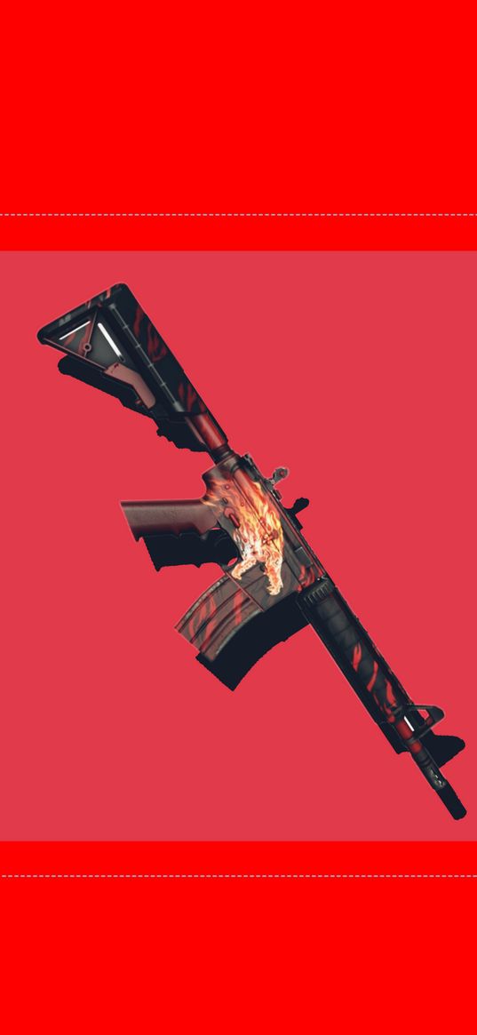 m4a1, machine gun, weapon, skin, game, red background