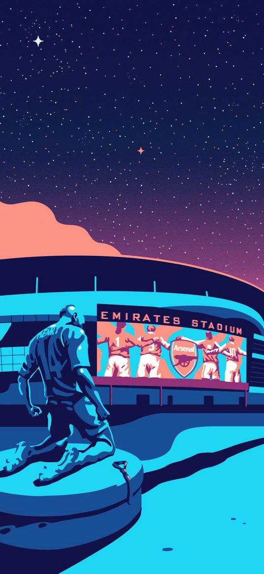 stadium, man, screen, arsenal, football, art