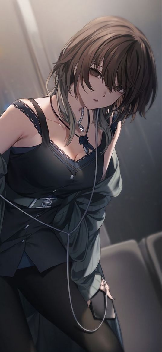 idolmaster, girl, headphones, anime, art