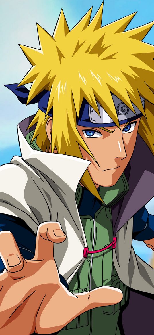 minato namikaze, naruto, anime, character, art