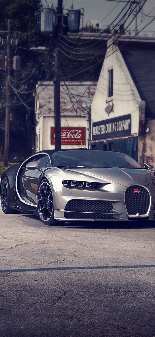 bugatti veyron, bugatti, car, sports car, grey, street