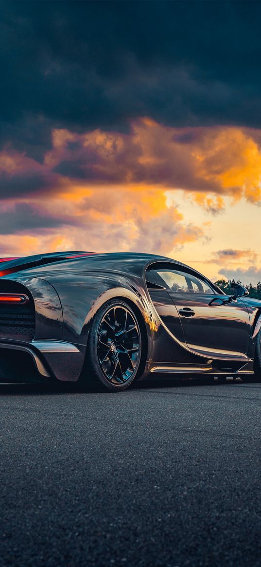 bugatti chiron, bugatti, car, grey, asphalt