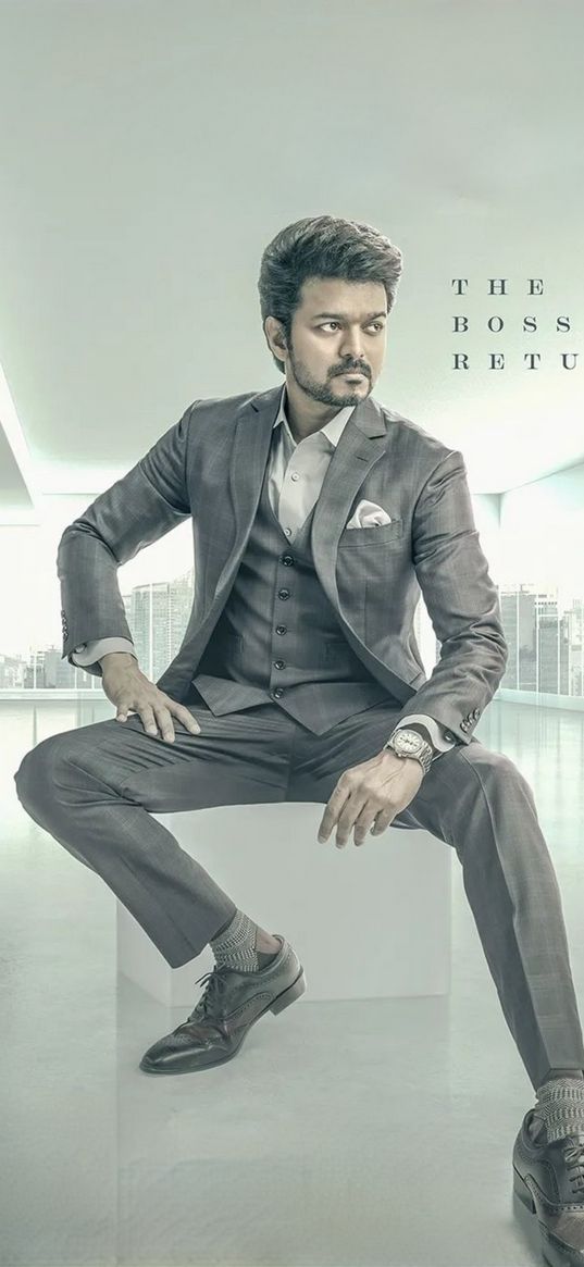 vijay, actor, man, business suit, office, boss is back, movie, poster, bollywood, india