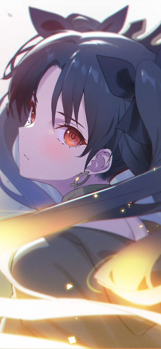 ishtar, fate, grand order, anime, game, girl, hairstyle, red eyes, magic, art