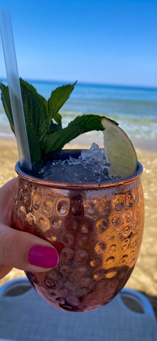 cocktail, beach, sun, sea, summer