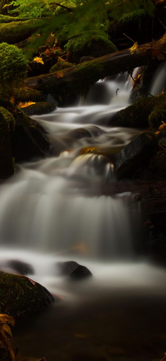 stream, cascade, long exposure, stones