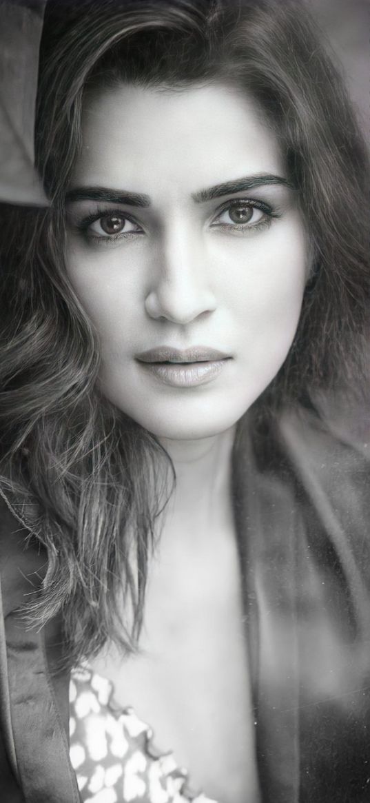 kriti sanon, actress, model, girl, beautiful, bollywood, india, black and white