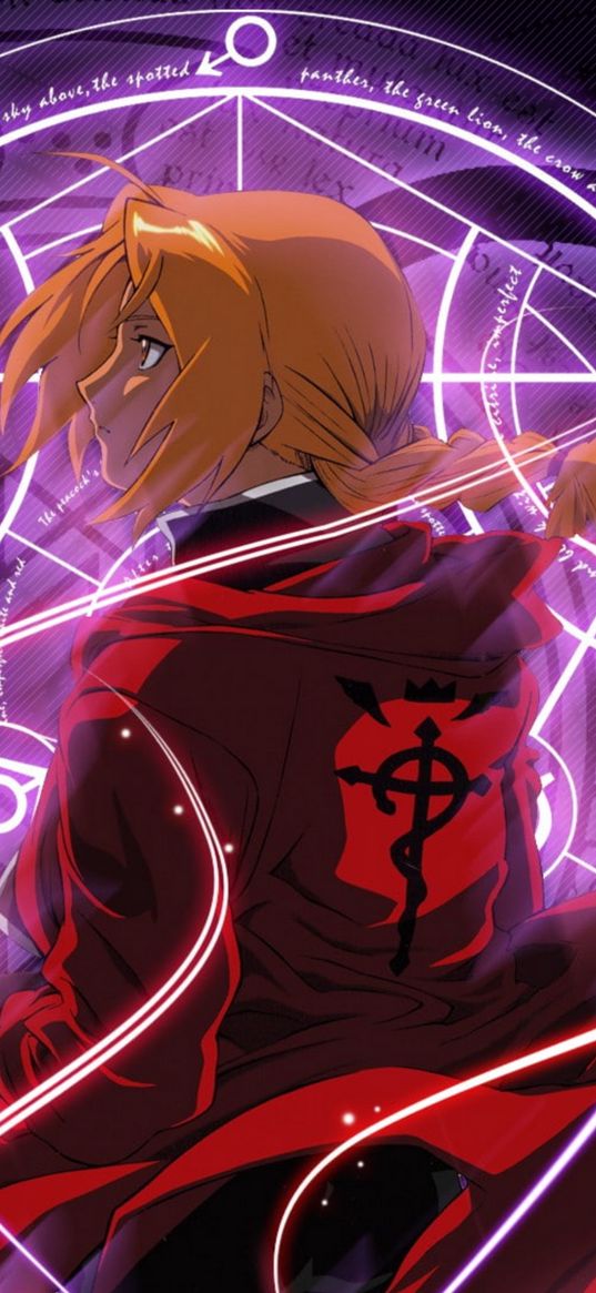 edward elric, fullmetal alchemist, anime, blonde, guy, magic, art