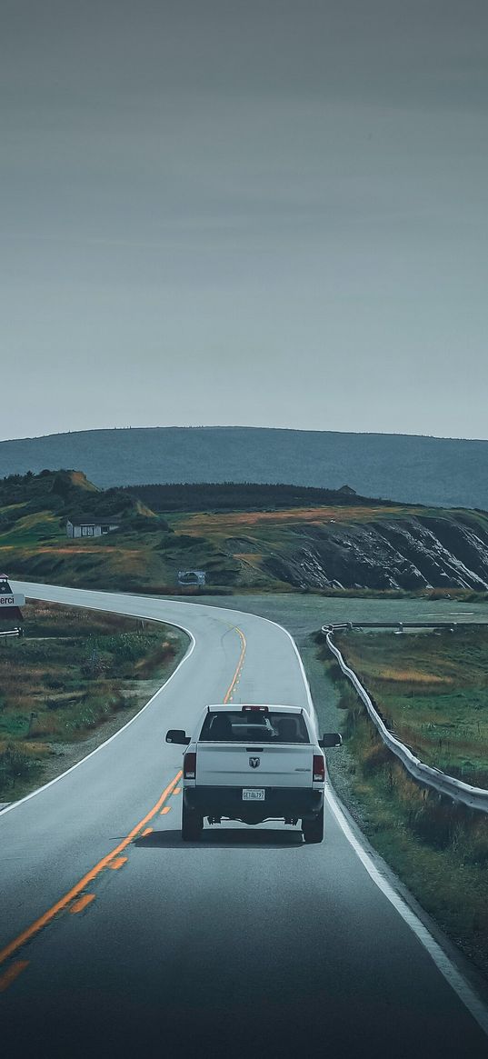 car, road, coast, trip