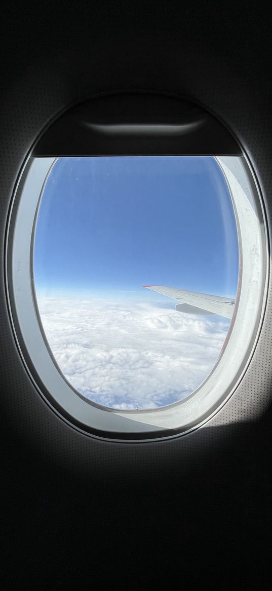 plane, sky, blue, window, porthole, flight, airport