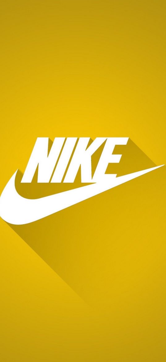 nike, logo, brand, white, yellow background