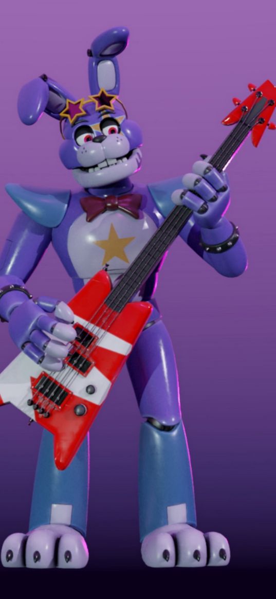 bonnie, fnaf, five nights with freddy, game, character, guitar