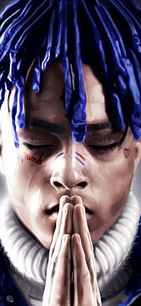 xxxtentacion, rapper, musician, hands, prayer, art