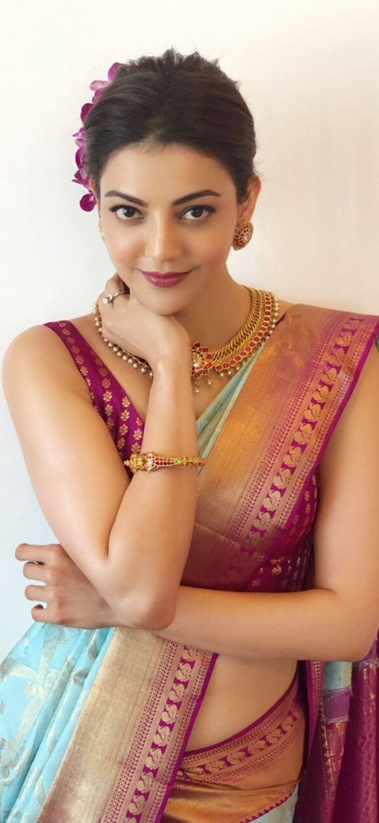 kajal agarwal, actress, bollywood, indian, sari